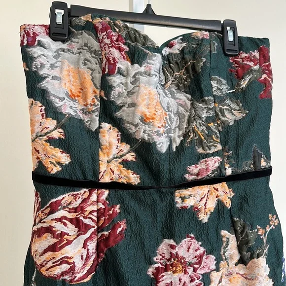 Marchesa Notte Strapless Floral Midi Dress size 12 - Picture 6 of 9